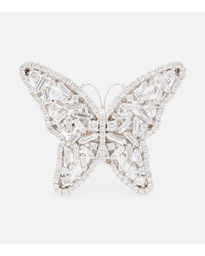 Suzanne Kalan Fireworks Butterfly 18kt White Gold Ring With Diamonds