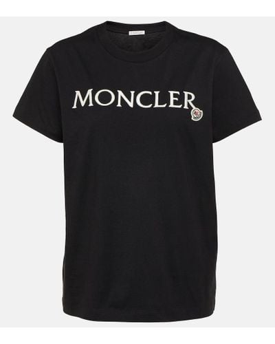Moncler Camiseta de jersey de algodon - Negro
