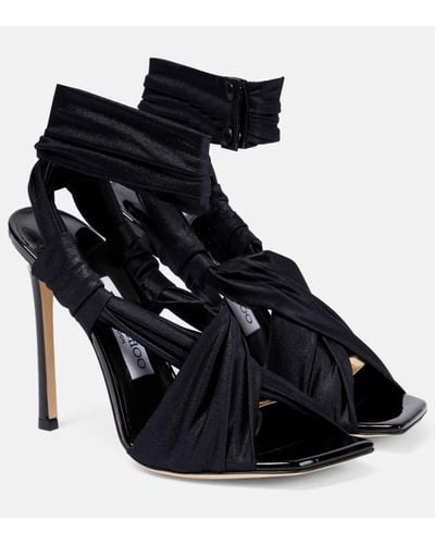 Jimmy Choo Neoma Jersey And Leather Sandals - Black
