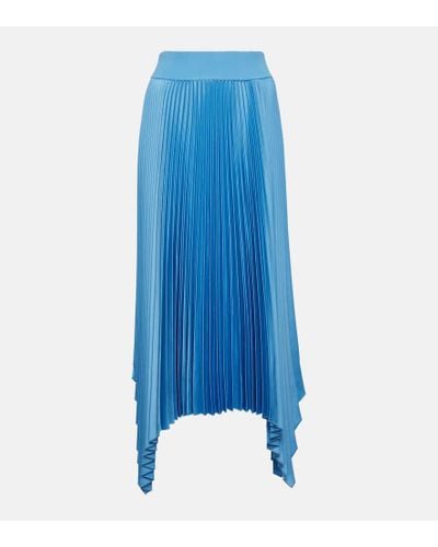 JOSEPH Ade Plisse Midi Skirt - Blue