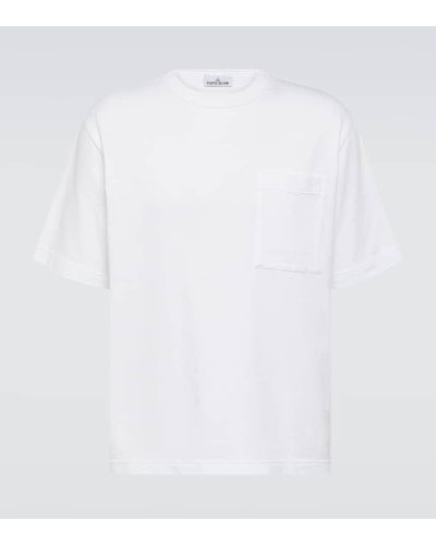 Stone Island T-Shirt aus Baumwoll-Jersey - Weiß