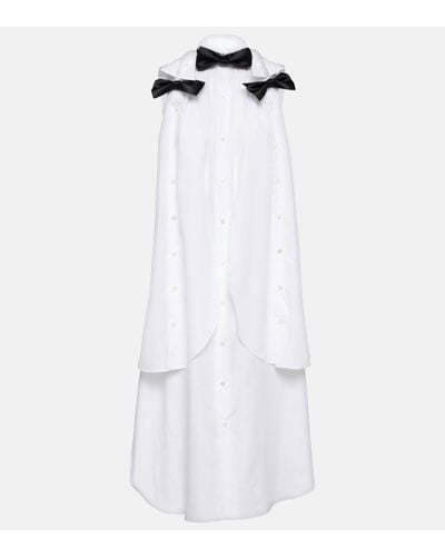 Noir Kei Ninomiya Robe midi en coton - Blanc