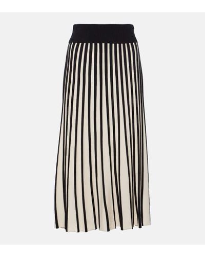 JOSEPH Stripes Midi Skirt - Black