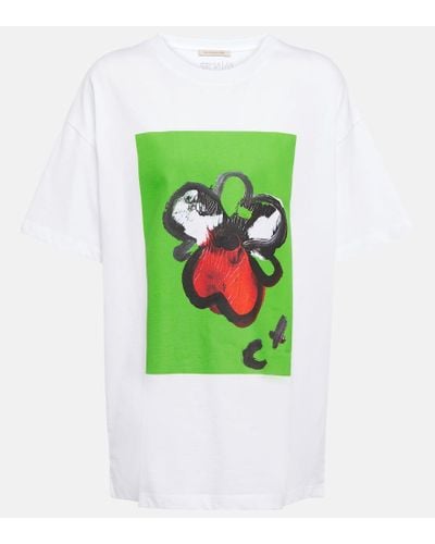 Christopher Kane T-shirt in cotone con stampa - Verde