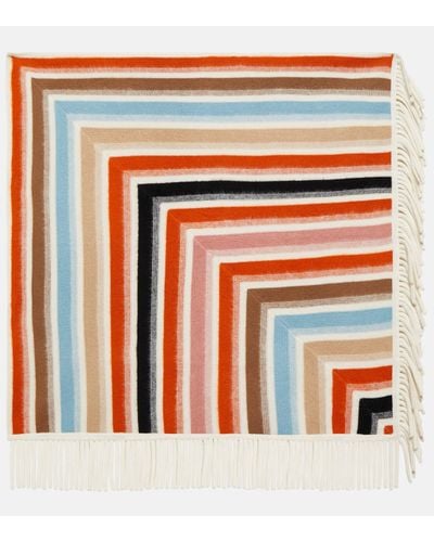 Etro Striped Wool Scarf - Natural
