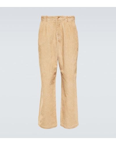 Our Legacy Borrowed Wide-leg Cotton And Linen Pants - Natural