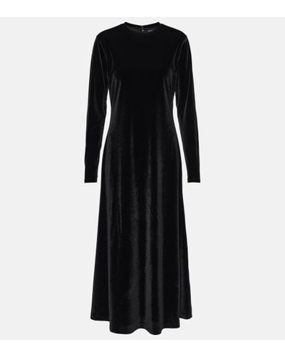 Polo Ralph Lauren Robe longue en velours - Noir