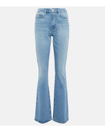 FRAME Jeans Le Super High Rise Mini Boot - Azul