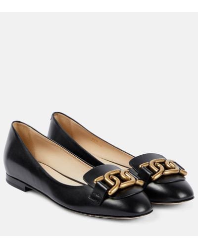 Tod's Kate Leather Ballet Flats - Black