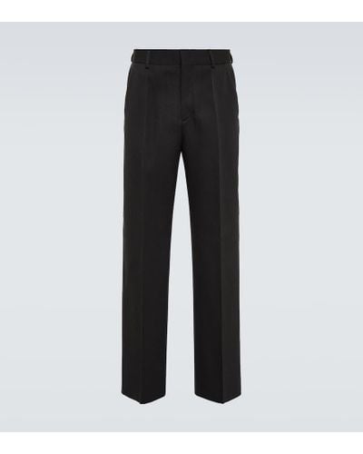 Valentino Wool Straight Pants - Black
