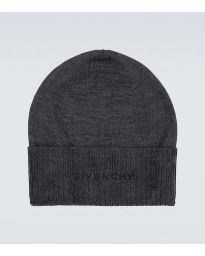 Givenchy Embroidered Wool Beanie - Gray