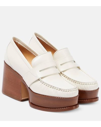 Gabriela Hearst Augusta Leather Platform Loafers - White