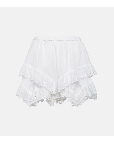 Isabel Marant Bestickte Shorts Kaddy aus Baumwolle - Weiß