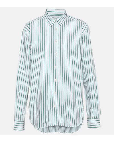 Totême Signature Striped Cotton Poplin Shirt - Blue