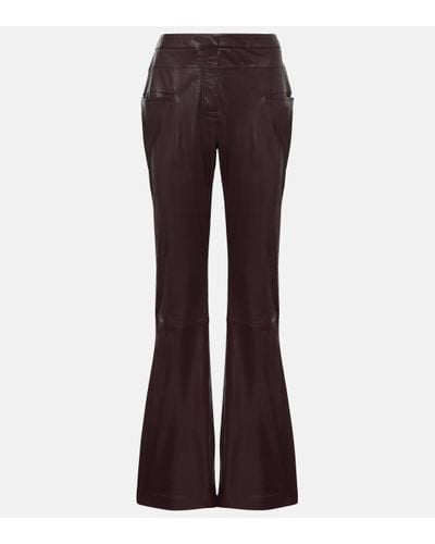 Altuzarra Serge Leather Bootcut Trousers - Purple