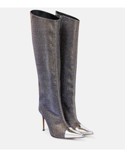 Alexandre Vauthier Metallic Knee-high Boots - Grey