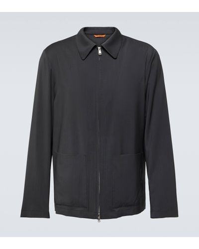 Barena Marafon Virgin Wool Overshirt - Blue