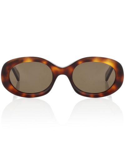 Celine Ovale Sonnenbrille - Braun