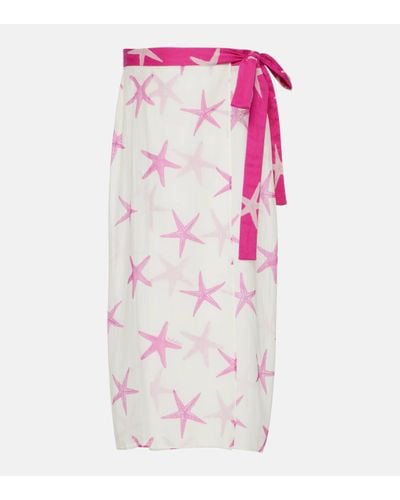 Valentino Starfish Cotton And Silk Beach Cover-up - Pink