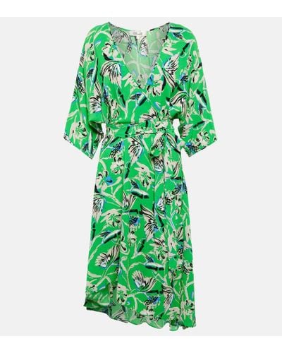 Diane von Furstenberg Vestido midi Eloise de tejido sintetico - Verde