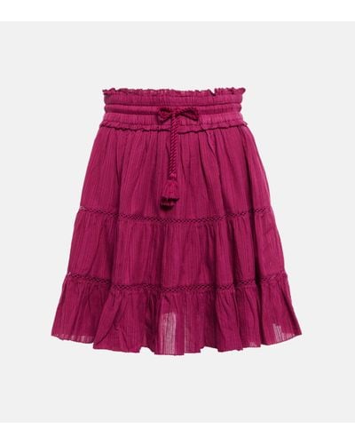 Isabel Marant Mini-jupe Lioline en coton et lin melanges - Violet