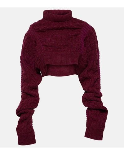 Noir Kei Ninomiya Cable-knit Wool Jumper - Red