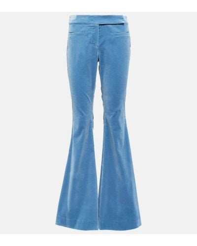 Dorothee Schumacher Elegance Softness Velvet Flared Pants - Blue