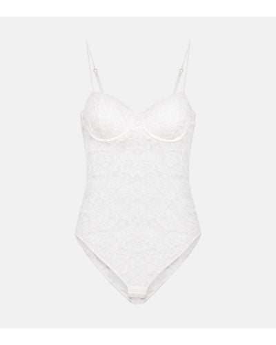 Oséree Lace Bodysuit - White