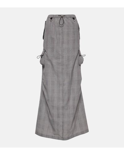 Coperni Virgin Wool Cargo Maxi Skirt - Gray
