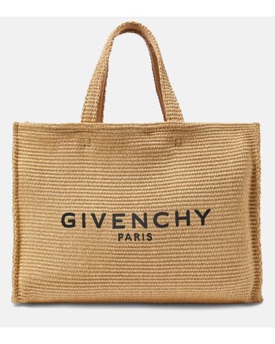 Givenchy G-tote Medium Raffia-effect Tote Bag - Metallic