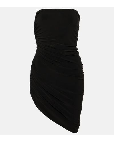 Norma Kamali Vestido corto de jersey drapeado - Negro