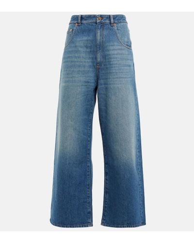 Valentino Jeans a gamba larga e vita alta - Blu