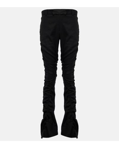 Acne Studios Pantalones flared de mezcla de lino - Negro