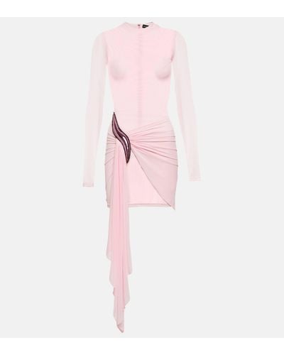 David Koma Asymmetric Draped Minidress - Pink