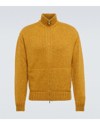 Loro Piana Snow Wander Cashmere Zip-up Sweater - Yellow
