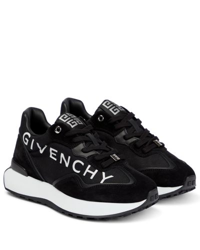 Givenchy Giv Runner Logo Suede Trainers - Black