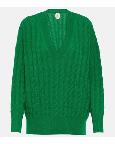 Jardin Des Orangers Cable-knit Cashmere Jumper - Green