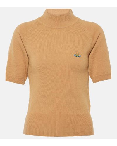 Vivienne Westwood Top Orb in lana e cashmere - Marrone
