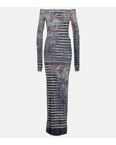 Jean Paul Gaultier Kleid mit Print - Grau