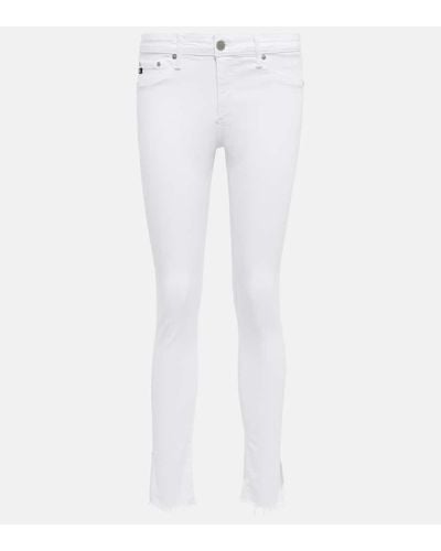 AG Jeans Jeans ajustados con bajo dividido - Blanco