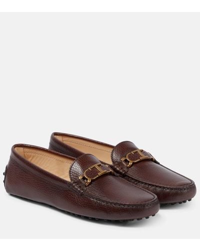 Tod's Gommino T Leather Loafers - Brown