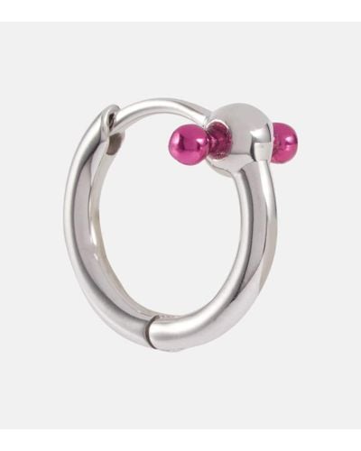 Eera Einzelner Ohrring Mini aus 18kt Weissgold - Pink