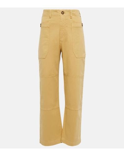 FRAME High-rise Cropped Cargo Pants - Natural