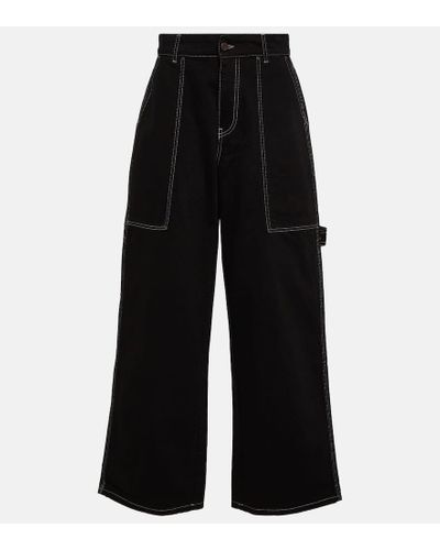Stella McCartney Jeans anchos de tiro alto - Negro