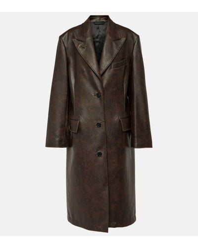 Acne Studios Ovittor Faux Leather Coat - Brown