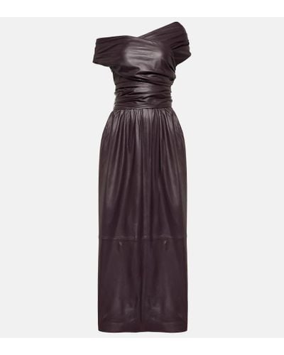 Altuzarra Off-Shoulder-Maxikleid Corfu aus Leder - Lila