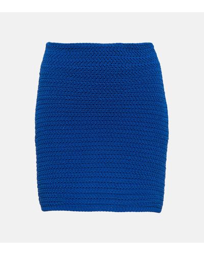 Dorothee Schumacher Mini-jupe Modern Textures en coton melange - Bleu