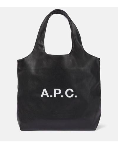 A.P.C. Ninon Faux Leather Tote Bag - Black