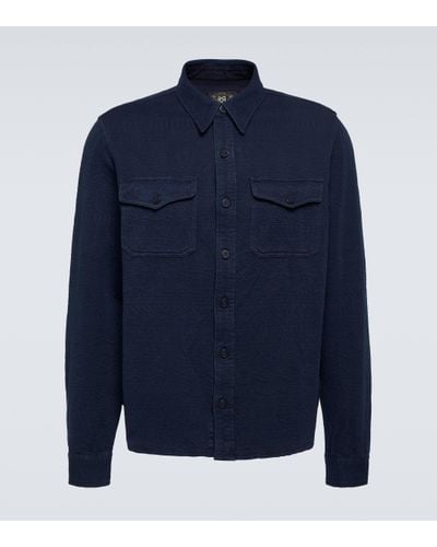 RRL Jacquard Cotton-blend Overshirt - Blue