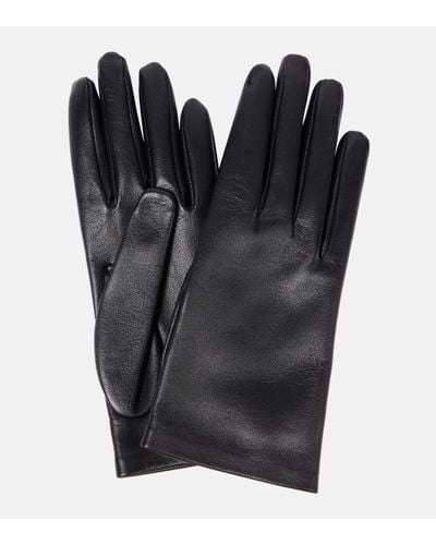 The Row Lorella Leather Gloves - Black